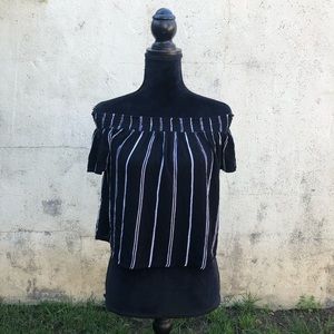 Black off the shoulder top